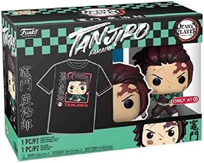 Funko Pop&Tee: Demon Slayer- Tanjiro(BL)-L 62493 Multicolore Multicoleur One Size