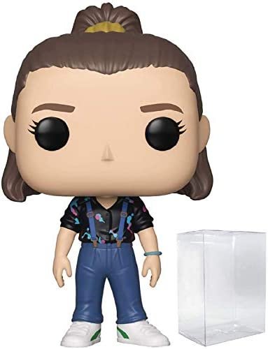 POP Stranger Things – Eleven with Suspenders Funko Figurine en vinyle (avec étui de protection compatible Pop Box), multicolore, 9,5 cm