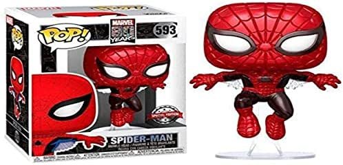 Marvel Funko Pop! 80 Years # 593 – First Appearance Spider-Man [Metallic] H.T. Exclusive Taille Unique Multicolore