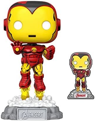 Funko Pop Marvel: A60- Comic Iron Man w/pin – Amazon Exclusive
