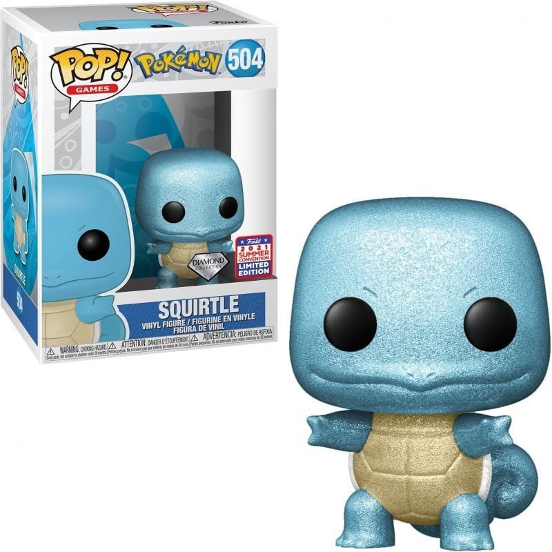 Funko Pop Pokemon Figurine Squirtle Carapuce 2021 Summer Convention Diamond Collection #504 – Exclusive Special Edition – Figurine Pop Multicolore Taille Unique