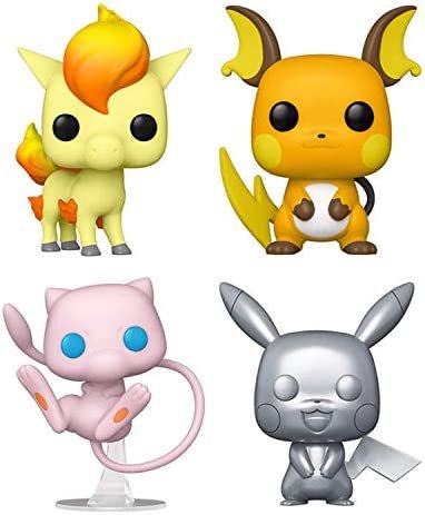 Funko Pop! Pokémon Lot de 4 : Ponyta, Raichu, Mew et Pikachu argenté Funko Pop! Pokémon Lot de 4 : Ponyta, Raichu, Mew et Pikachu argenté
