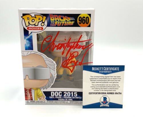 CHRISTOPHER LLOYD BACK TO THE FUTURE SIGNED FUNKO POP AUTOGRAPH BECKETT BAS 22