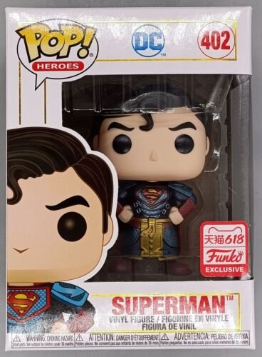 #402 Superman Metallic DC Imperial Palace Damaged Box Funko POP with Protector #402 Superman Metallic DC Imperial Palace Damaged Box Funko POP with Protector