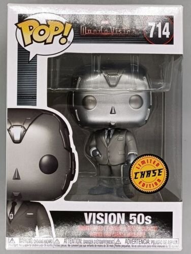 Funko POP #714 50s Vision B&W Chase Edition Marvel Wandavision Damaged Box