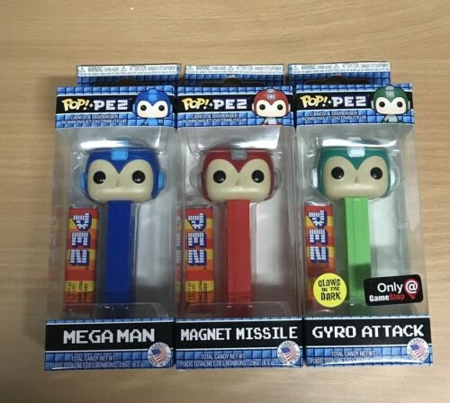 Funko POP! PEZ Mega Man, Magnet Missile and Gyro Attack Glows in Dark