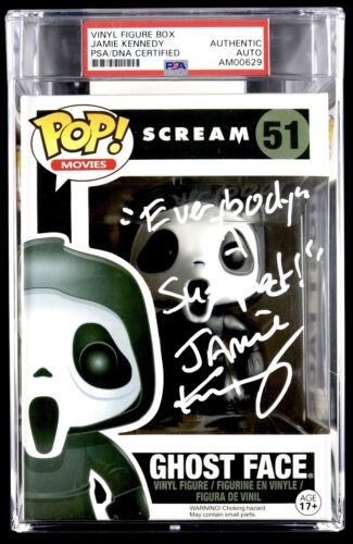Jamie Kennedy Cri Signé Encapsulé Funko Pop Fantôme Visage 51 Slabbed PSA COA