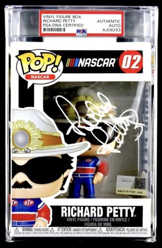 Richard Petty Main Signé Nascar Encapsulé Funko Pop #02 Slabbed PSA DNA COA