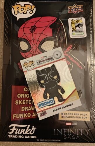SDCC 2023 Funko Marvel Upper Deck Trading Cards Pop Redemption Card + b panther