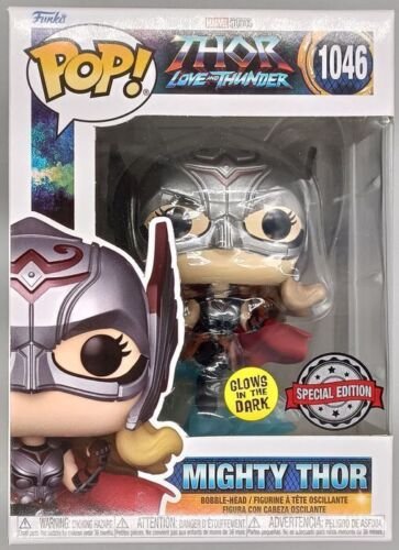 #1046 Mighty Thor Glow Marvel Thor Love & Thunder Funko POP with POP Protector