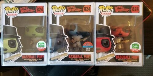 FUNKO POP BASEBALL FURY LOT 824 BLUE TOY TOKYO EX. RED GREEN FACE W/ PROTECTORS