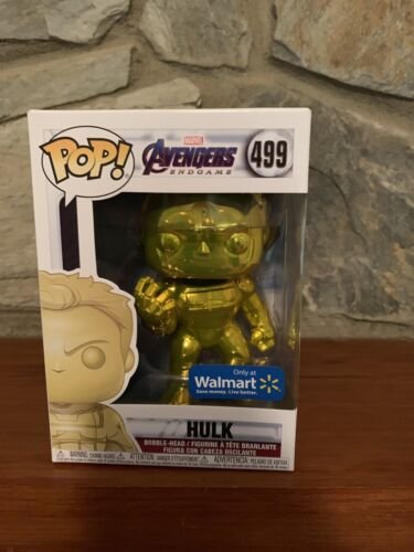 Funko Pop Avengers Endgame Chrome Hulk #499 Gold/Yellow Walmart Exclusive Funko Pop Avengers Endgame Chrome Hulk #499 Gold/Yellow Walmart Exclusive