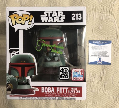 Jeremy Bulloch Signed Autographed Boba Fett Slave One Funko Pop BECKETT COA 4 Jeremy Bulloch Signed Autographed Boba Fett Slave One Funko Pop BECKETT COA 4