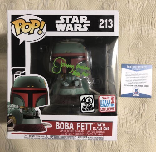 Jeremy Bulloch Signed Autographed Boba Fett Slave One Funko Pop BECKETT COA 3