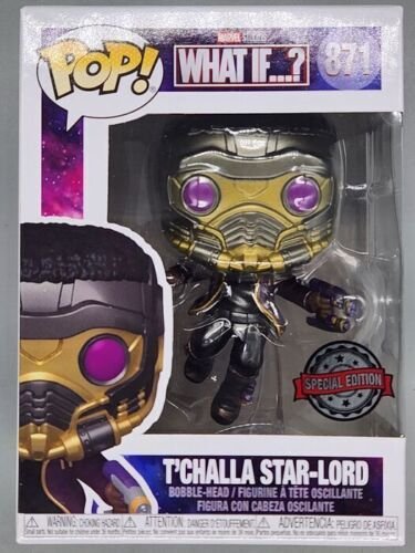 #871 T&rsquo;Challa Star-Lord Metallic Marvel What If…? Funko POP with POP Protector