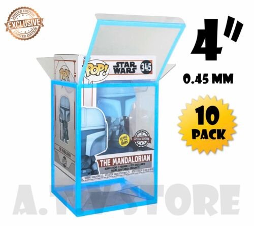 Atv Bleu Brille dans le Noir Protecteurs / Étuis pour 10.2cm Funko Pop Vinyles