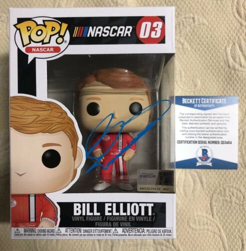 Bill Elliott Signed Autographed Nascar 03 Funko Pop Beckett COA 9 Bill Elliott Signed Autographed Nascar 03 Funko Pop Beckett COA 9