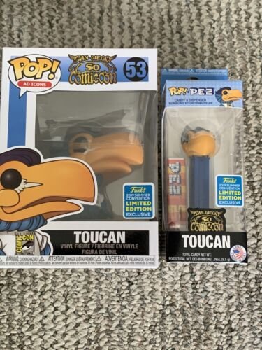 FUNKO POP 2019 SDCC 50th AD ICONS TOUCAN POP #53 & PEZ EXCLUSIVE NEW