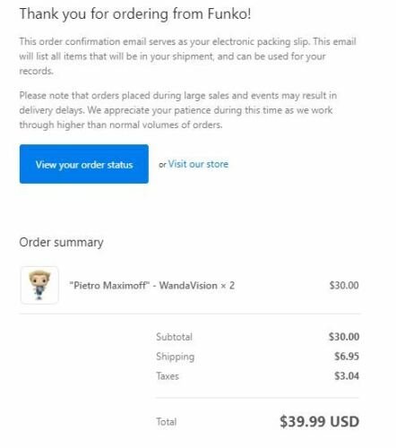 FUNKO POP WANDAVISION PIETRO MAXIMOFF FUNKO SHOP EXCLUSIVE PREORDER *CONFIRMED*