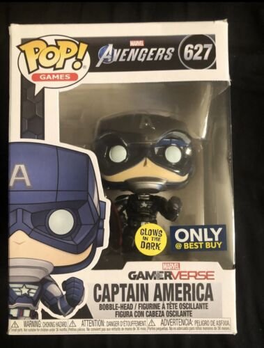 Funko Pop! Avengers GamerVerse CAPTAIN AMERICA GITD Best Buy Exclusive *damage*