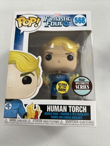Funko Pop! Fantastique Quatre Humain Torche #568 Brillant Gitd Spécialité Séries