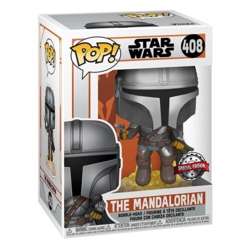 Funko Pop! Star Wars Le Mandalorien Mando Flying Avec Blaster Vinyle Figure Ovp