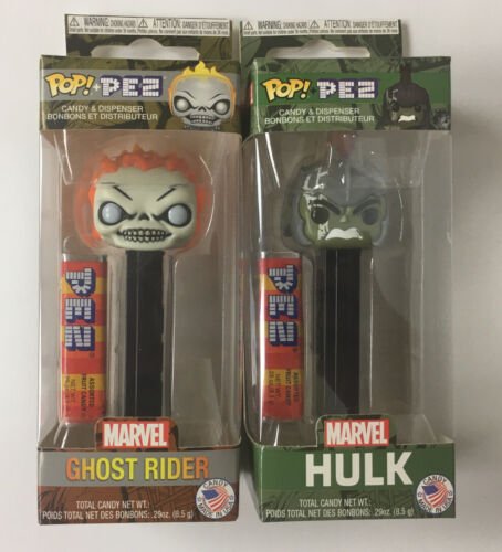 (2) FUNKO POP! x PEZ CANDY DISPENSER  MARVEL LIMITED EDITION HULK & GHOST RIDER