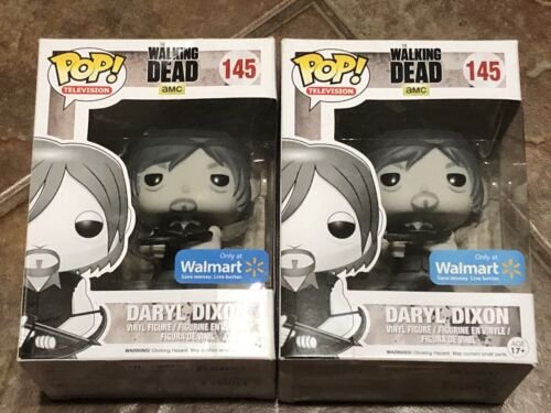 2x Daryl Dixon (BW) 145 Walmart Exclusive AMC Walking Dead TV Funko POP! Vinyl