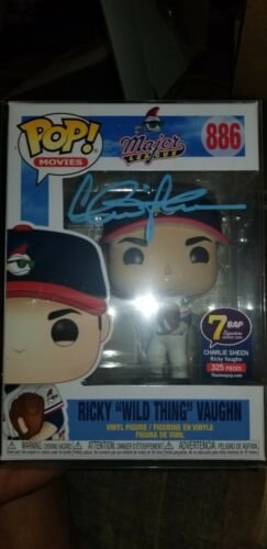 Charlie Sheen Signed Ricky Vaughn Major League Baseball  Funko POP PSA/DNA