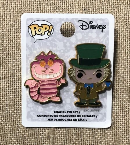 DISNEY FUNKO POP! Cheshire Cat and Mad Hatter Enamel Trading Pin Set 131806