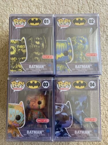 Funko POP ART SERIES Batman 6.5 inch Figure COMPLETE SET 1-4