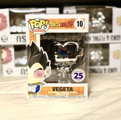 Funko Pop! Animation Dragon Ball Vegeta #10 CHROME Vinyl Figure 25th Funimation