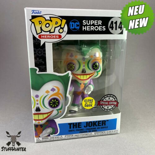 Funko Pop! Héros Dc Dia de Los Muertos The Joker #414 – Édition Spéciale Glow