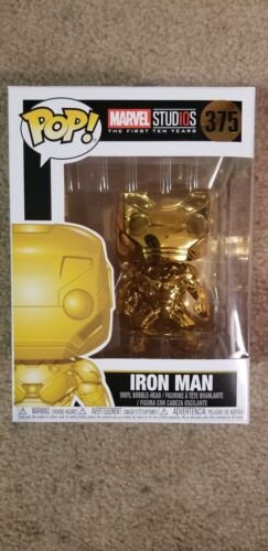 Funko Pop Marvel Studio 10th Anniversary Gold Chrome Iron Man #375  IN STOCK