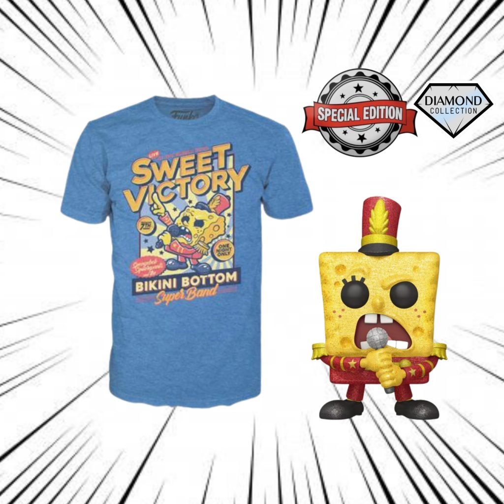 Funko Pop&Tee Bob L&rsquo;éponge (SpongeBob) – Spongebob Band Diamond (Special Edition