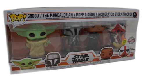 Funko Pop Star Wars Grogu Mandalorien Bain Stormtrooper 4 Paquet Glow Neuf Ovp