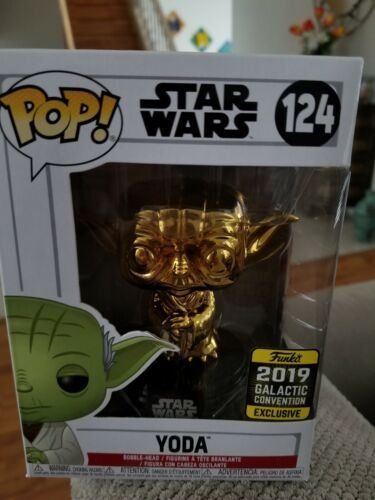 Funko Pop! Star Wars – Yoda Gold Chrome 2019 Galactic Convention Exclusive #124